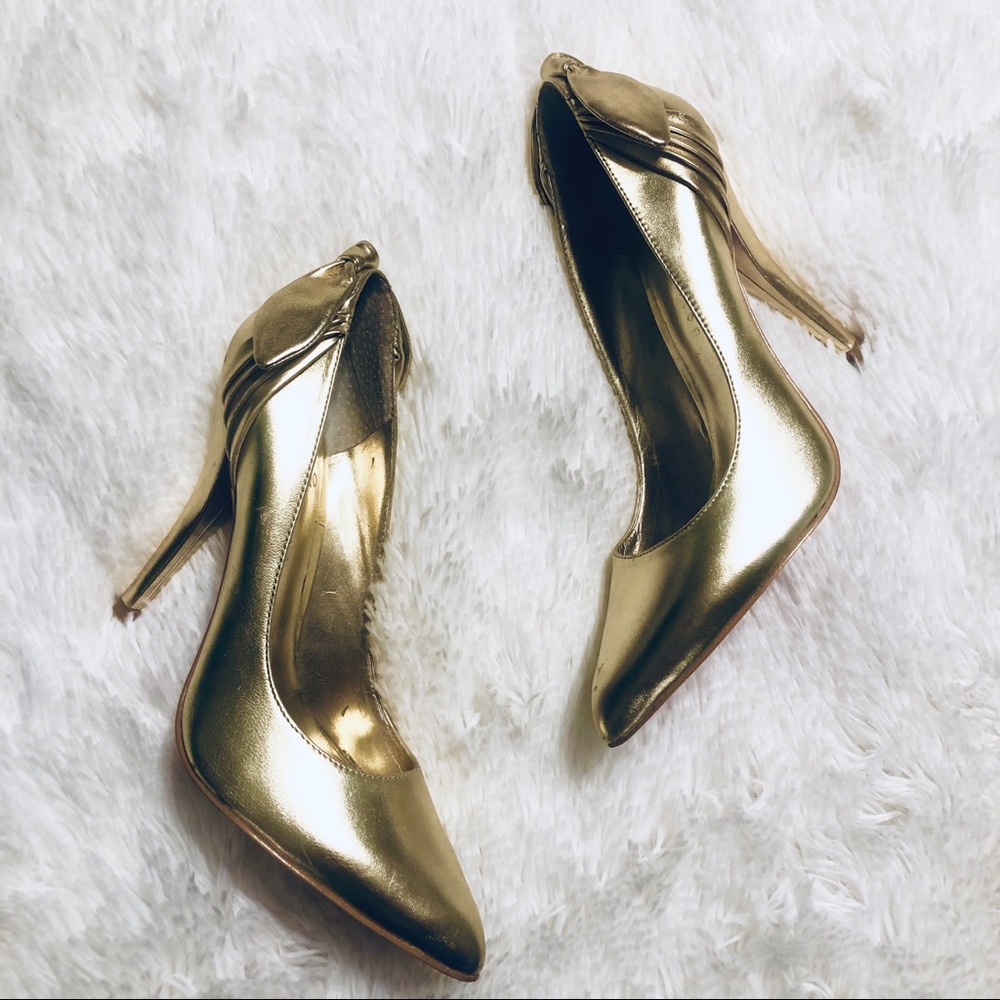 Paris Hilton Gold Heels